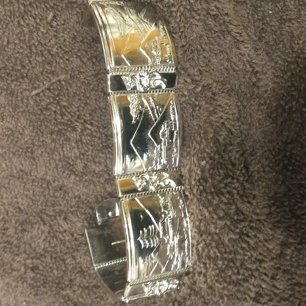 Whiting and Davis 1950's panel bracelet - Picture 3 of 10